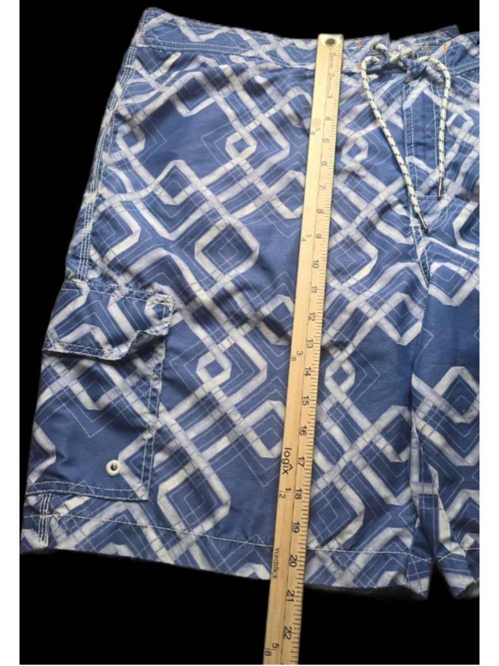 Tommy Bahama Relax Swim Trunks Mens XXL Blue Geometric Board Shorts Lined - Picture 6 of 11
